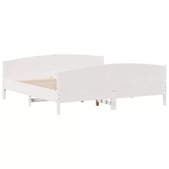 fehér tömör fenyőfa ágy matrac nélkül 180 x 200 cm