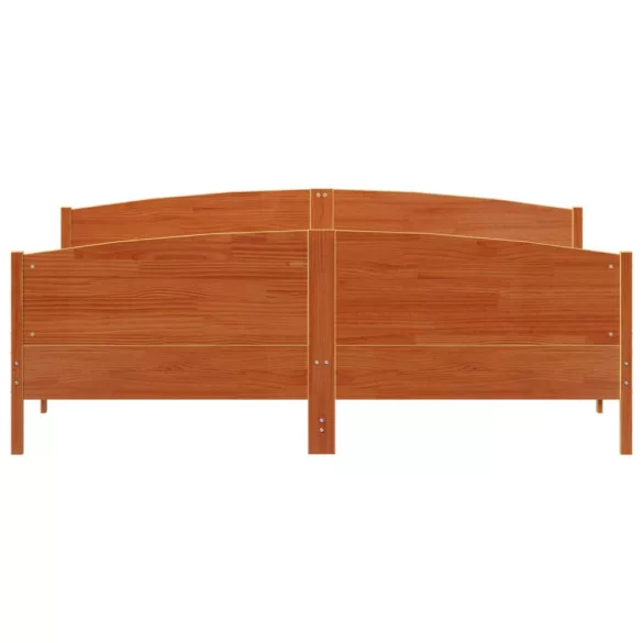 viaszbarna tömör fenyőfa ágy matrac nélkül 180 x 200 cm