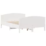 fehér tömör fenyőfa ágy matrac nélkül 160 x 200 cm