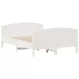 fehér tömör fenyőfa ágy matrac nélkül 150 x 200 cm