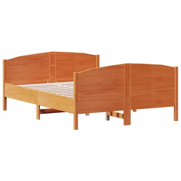 viaszbarna tömör fenyőfa ágy matrac nélkül 150 x 200 cm