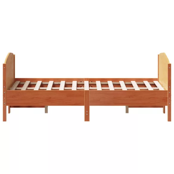 viaszbarna tömör fenyőfa ágy matrac nélkül 150 x 200 cm