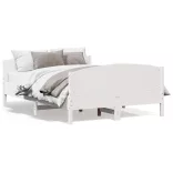 fehér tömör fenyőfa ágy matrac nélkül 120 x 200 cm