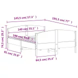 tömör fenyőfa ágy matrac nélkül 140 x 190 cm