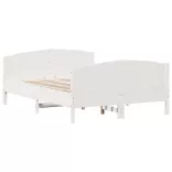 fehér tömör fenyőfa ágy matrac nélkül 140x190 cm