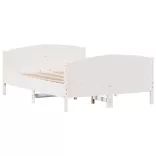 fehér tömör fenyőfa ágy matrac nélkül 135 x 190 cm