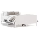 fehér tömör fenyőfa ágy matrac nélkül 120 x 190 cm