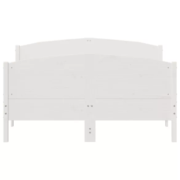 fehér tömör fenyőfa ágy matrac nélkül 120 x 190 cm