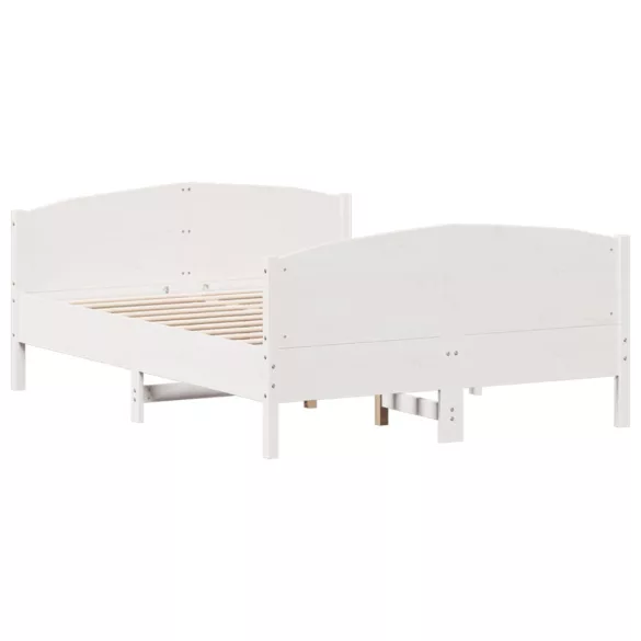 fehér tömör fenyőfa ágy matrac nélkül 120 x 190 cm