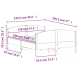 fehér tömör fenyőfa ágy matrac nélkül 120 x 190 cm