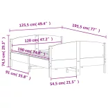 viaszbarna tömör fenyőfa ágy matrac nélkül 120 x 190 cm