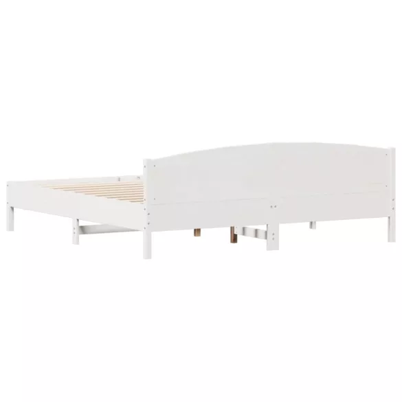 fehér tömör fenyőfa ágy matrac nélkül 200 x 200 cm