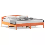 viaszbarna tömör fenyőfa ágy matrac nélkül 200 x 200 cm