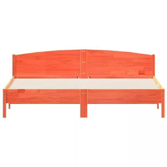 viaszbarna tömör fenyőfa ágy matrac nélkül 200 x 200 cm