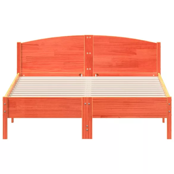 viaszbarna tömör fenyőfa ágy matrac nélkül 150 x 200 cm