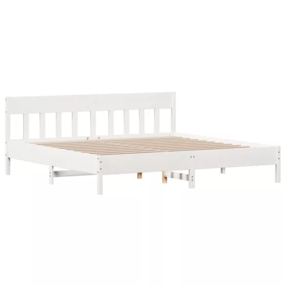 fehér tömör fenyőfa ágy matrac nélkül 200 x 200 cm