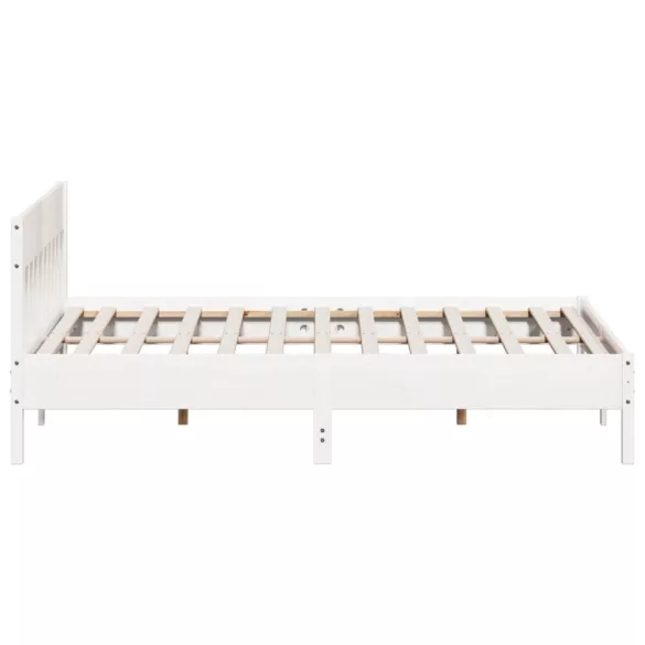 fehér tömör fenyőfa ágy matrac nélkül 200 x 200 cm