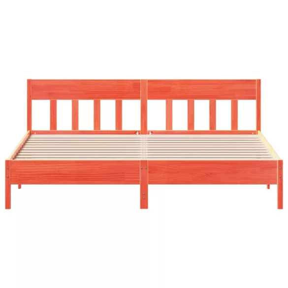 viaszbarna tömör fenyőfa ágy matrac nélkül 200 x 200 cm