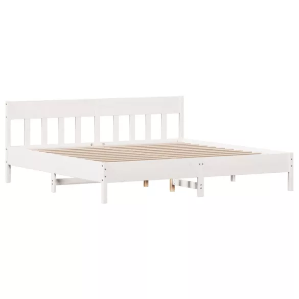 fehér tömör fenyőfa ágy matrac nélkül 180 x 200 cm