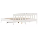 fehér tömör fenyőfa ágy matrac nélkül 180 x 200 cm