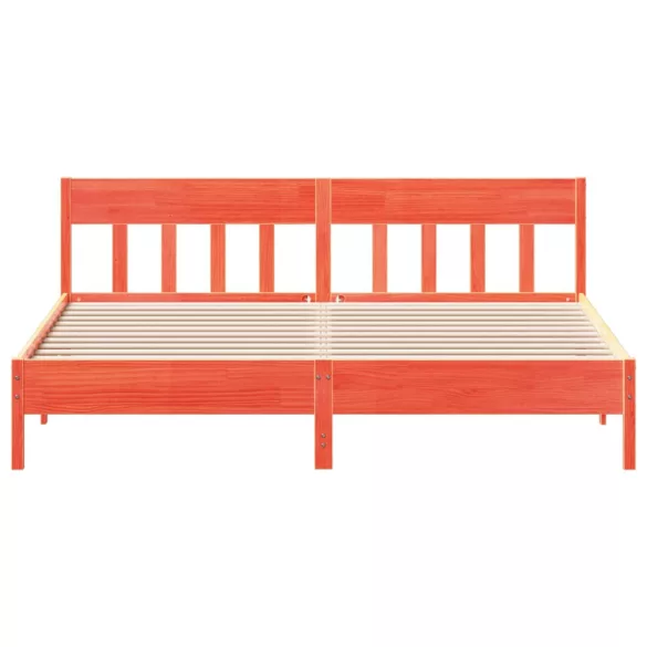 viaszbarna tömör fenyőfa ágy matrac nélkül 180 x 200 cm