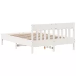 fehér tömör fenyőfa ágy matrac nélkül 160 x 200 cm