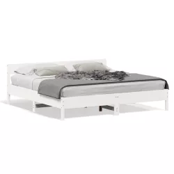 fehér tömör fenyőfa ágy matrac nélkül 200 x 200 cm