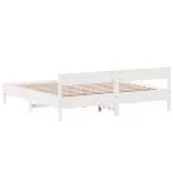 fehér tömör fenyőfa ágy matrac nélkül 200 x 200 cm