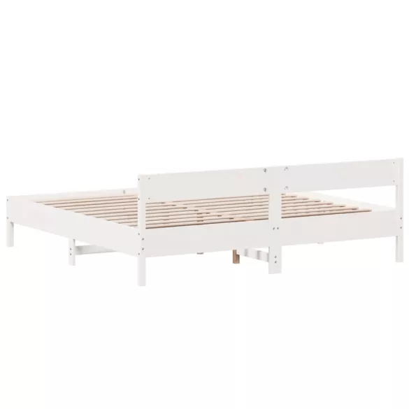 fehér tömör fenyőfa ágy matrac nélkül 200 x 200 cm