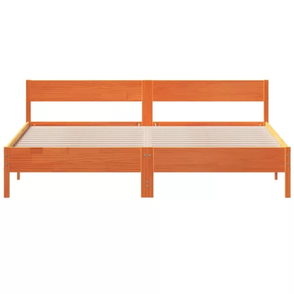 viaszbarna tömör fenyőfa ágy matrac nélkül 200 x 200 cm