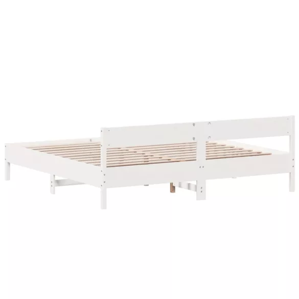 fehér tömör fenyőfa ágy matrac nélkül 180 x 200 cm