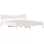 fehér tömör fenyőfa ágy matrac nélkül 200 x 200 cm