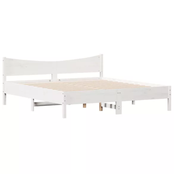 fehér tömör fenyőfa ágy matrac nélkül 200 x 200 cm