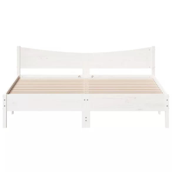 fehér tömör fenyőfa ágy matrac nélkül 200 x 200 cm