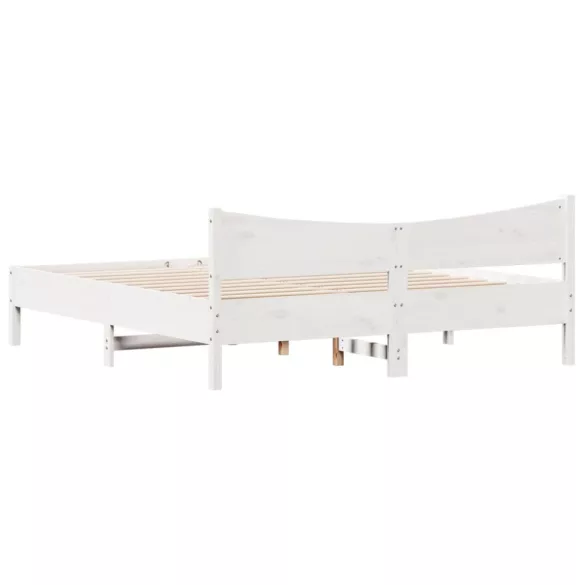 fehér tömör fenyőfa ágy matrac nélkül 200 x 200 cm