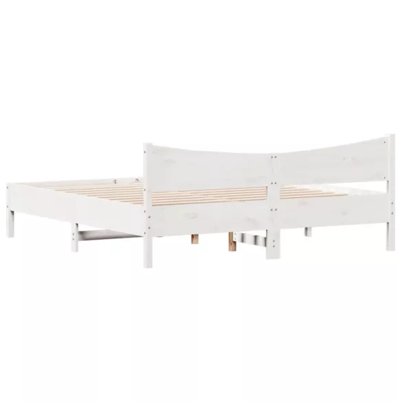 fehér tömör fenyőfa ágy matrac nélkül 180 x 200 cm