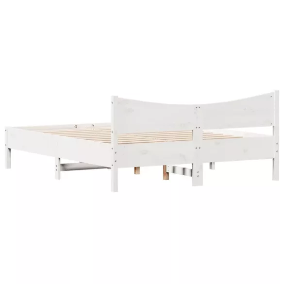 fehér tömör fenyőfa ágy matrac nélkül 160 x 200 cm