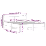 tömör fenyőfa ágy matrac nélkül 150x200 cm