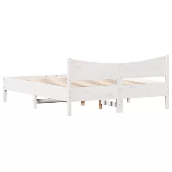 fehér tömör fenyőfa ágy matrac nélkül 150 x 200 cm