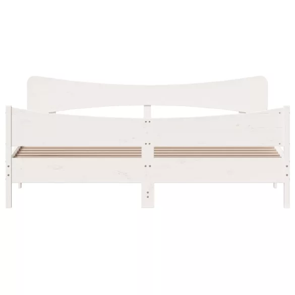 fehér tömör fenyőfa ágy matrac nélkül 200 x 200 cm