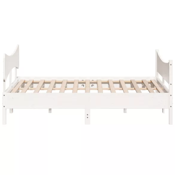 fehér tömör fenyőfa ágy matrac nélkül 200 x 200 cm