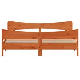 viaszbarna tömör fenyőfa ágy matrac nélkül 200 x 200 cm