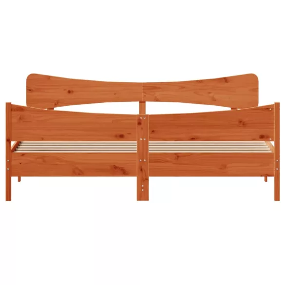 viaszbarna tömör fenyőfa ágy matrac nélkül 200 x 200 cm