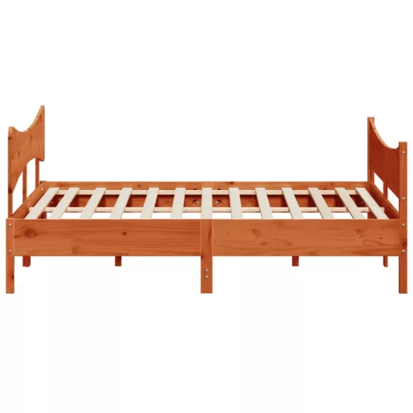 viaszbarna tömör fenyőfa ágy matrac nélkül 200 x 200 cm