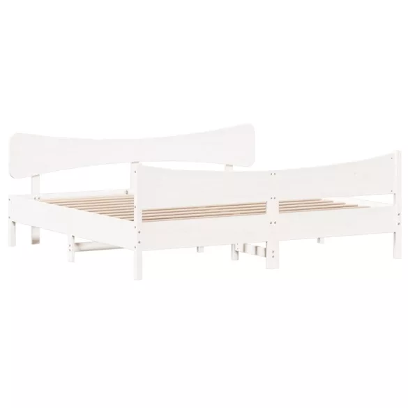 fehér tömör fenyőfa ágy matrac nélkül 180 x 200 cm