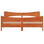 viaszbarna tömör fenyőfa ágy matrac nélkül 180 x 200 cm