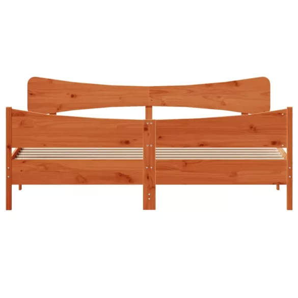 viaszbarna tömör fenyőfa ágy matrac nélkül 180 x 200 cm