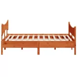 viaszbarna tömör fenyőfa ágy matrac nélkül 180 x 200 cm