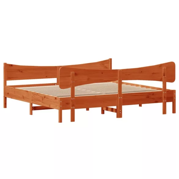 viaszbarna tömör fenyőfa ágy matrac nélkül 180 x 200 cm