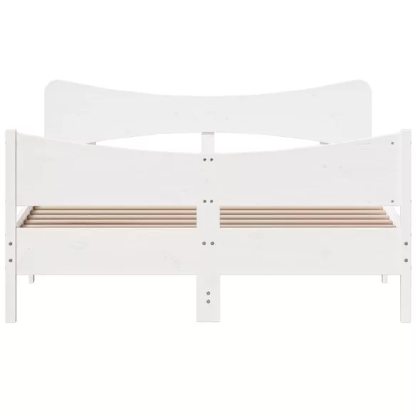 fehér tömör fenyőfa ágy matrac nélkül 160 x 200 cm